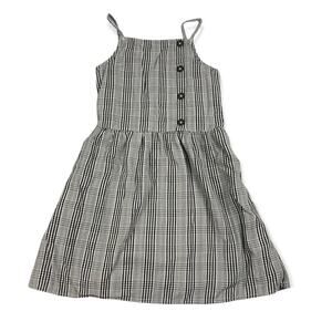Girls Abercrombie Black & Gray Plaid Dress Size 11/12